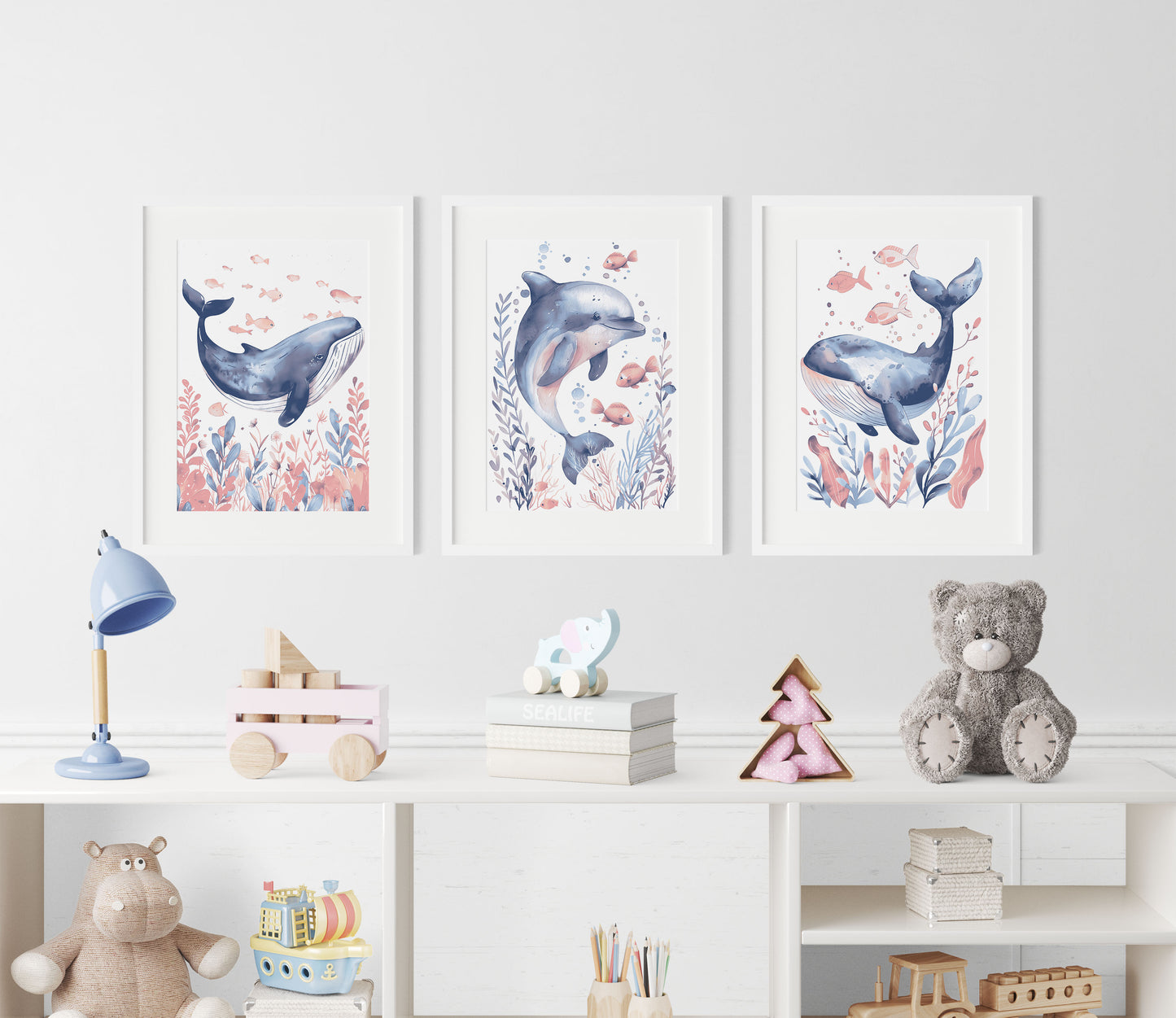 Set de décorations murales pour chambre d'enfant "Petits gourmands marins"