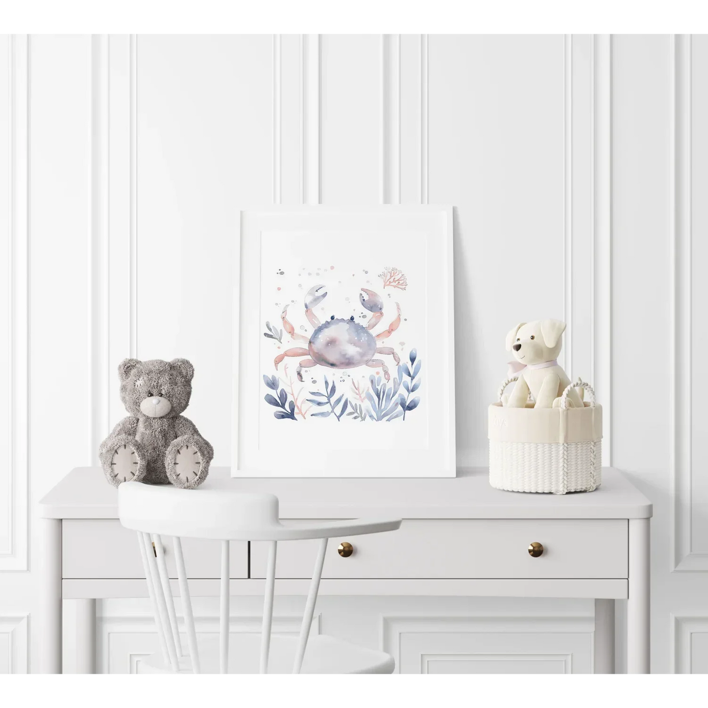 Blue Crab Nursery Wall Art Print - Print