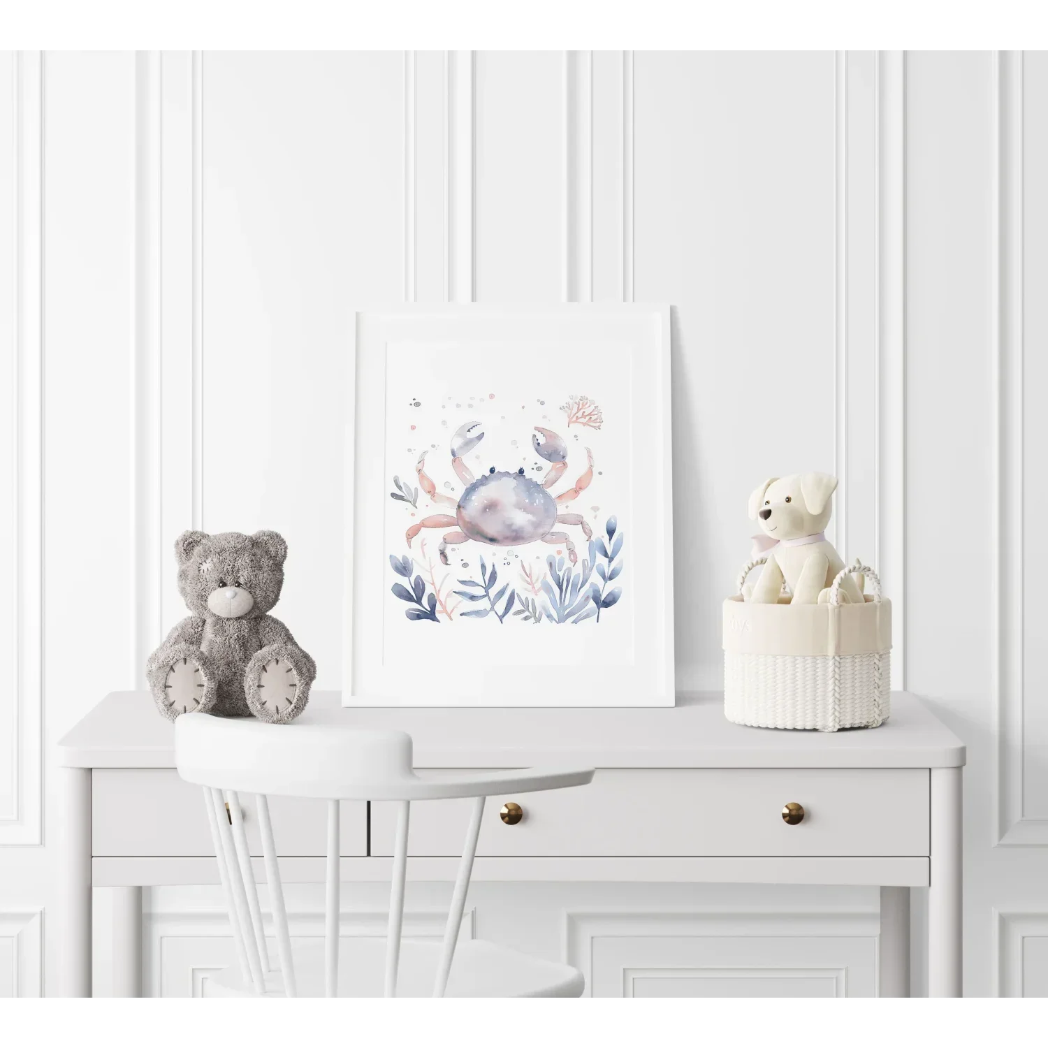 Blue Crab Nursery Wall Art Print - Print