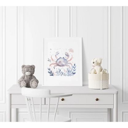 Blue Crab Nursery Wall Art Print - Print