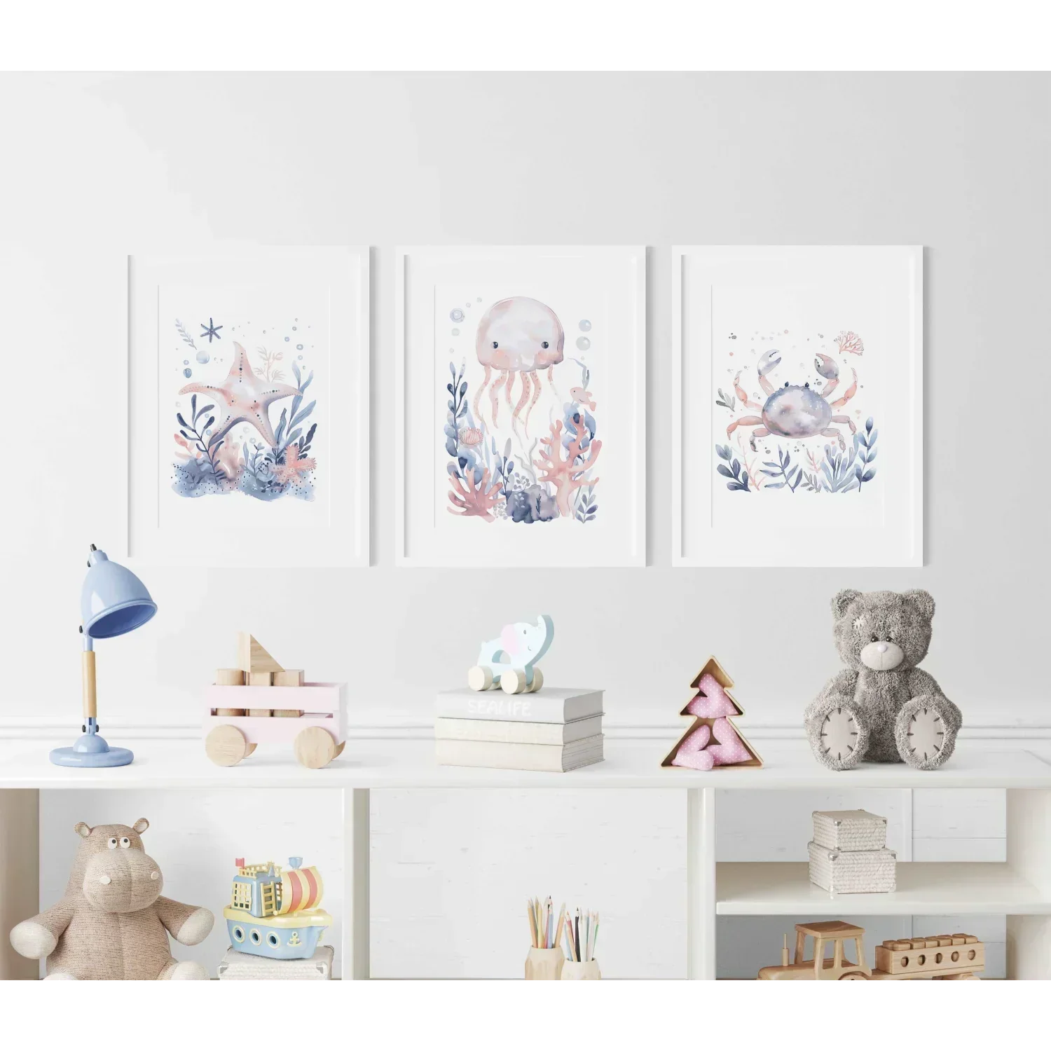 Blue Crab Nursery Wall Art Print - Print
