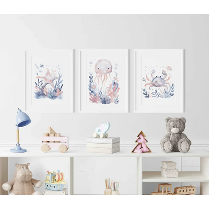 Blue Crab Nursery Wall Art Print - Print