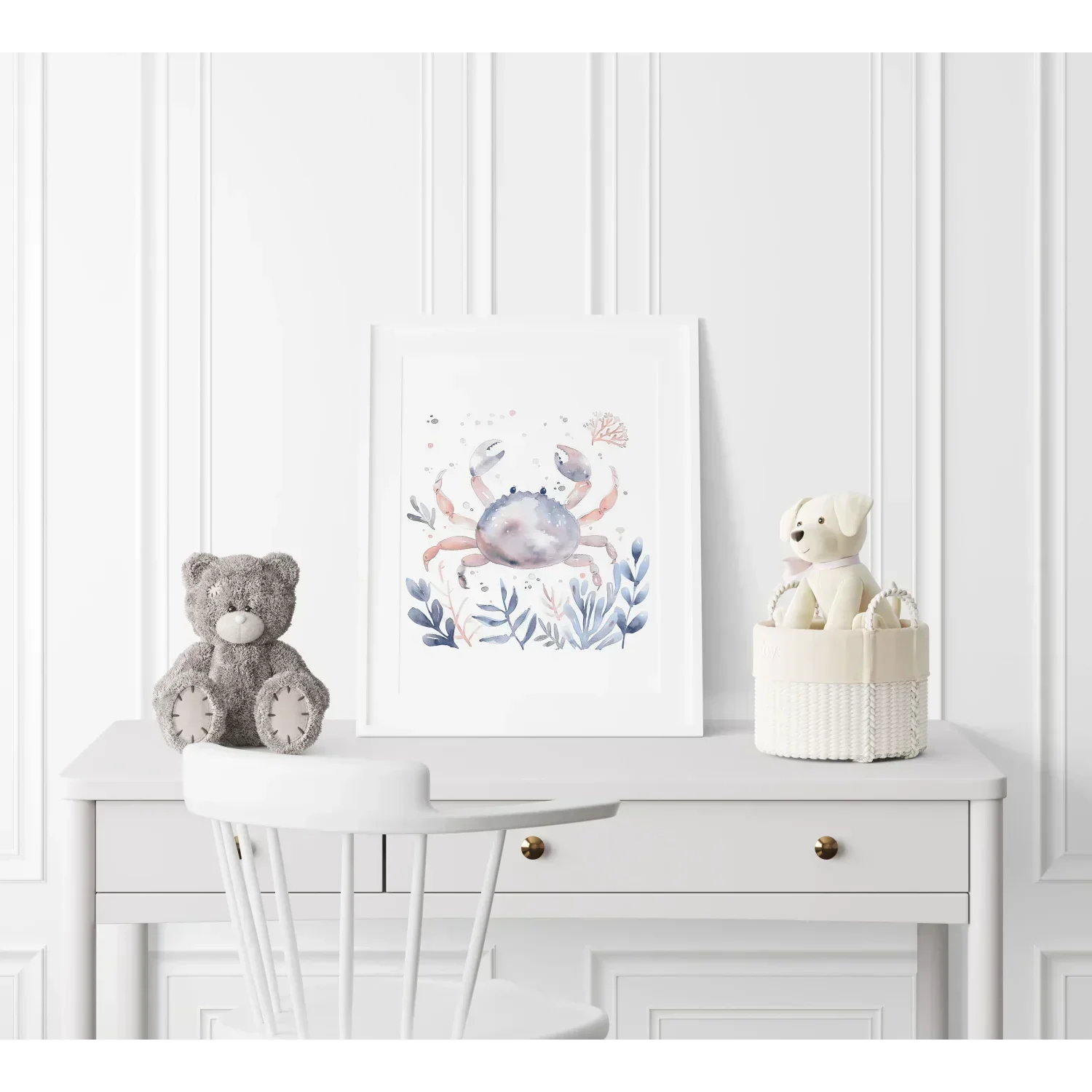 Blue Crab Nursery Wall Art Print - Print