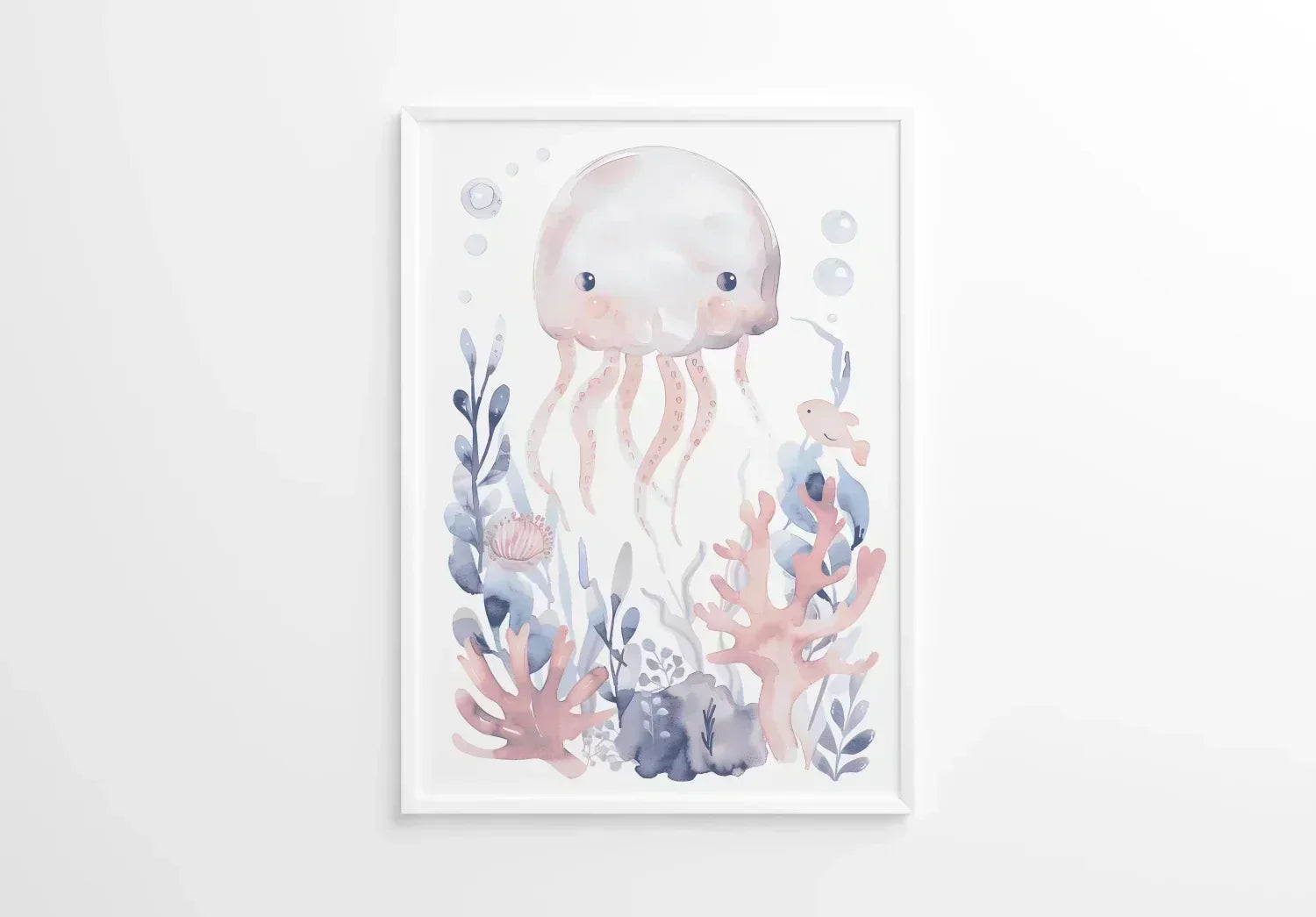 Blue Octopus Nursery Wall Art Print - Print