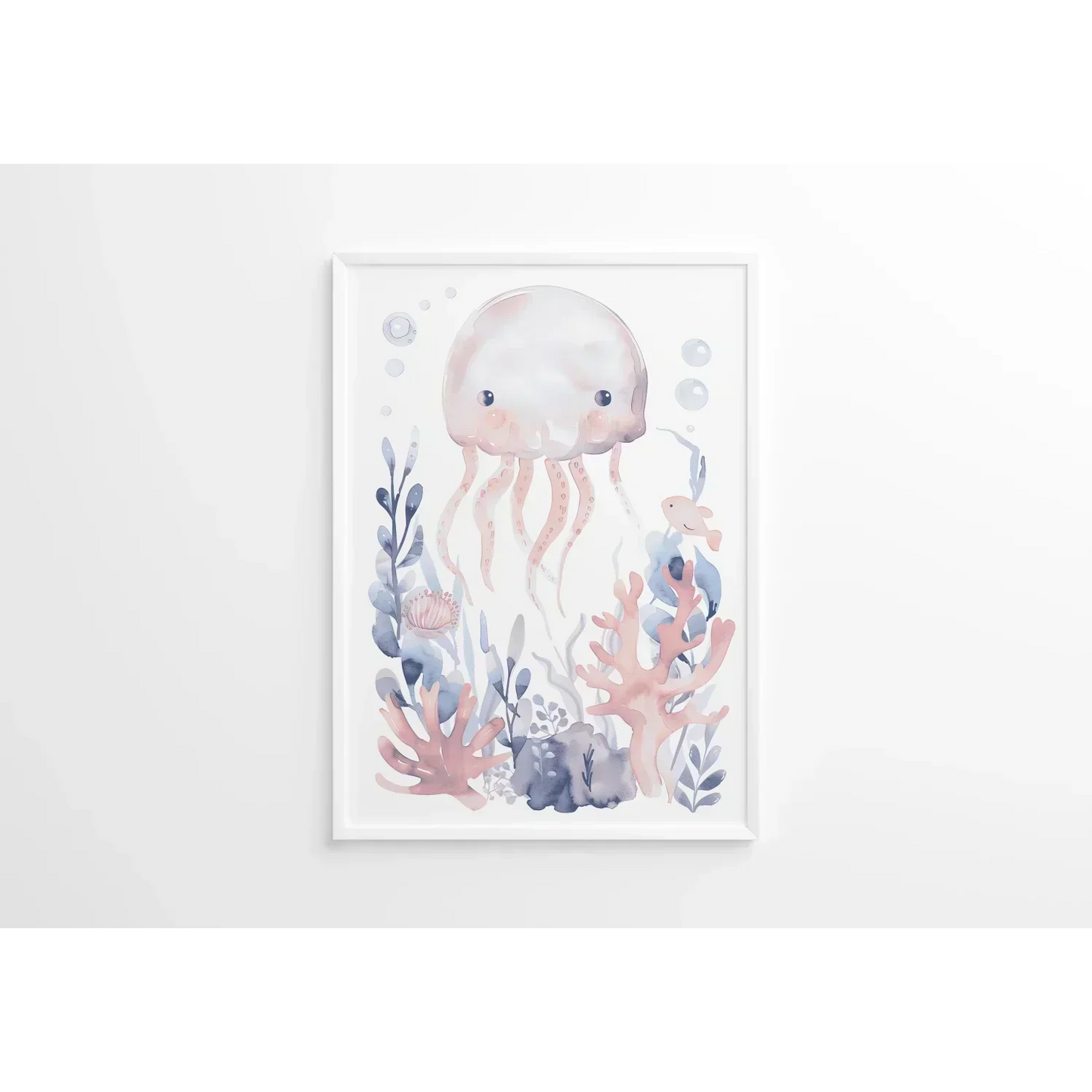 Blue Octopus Nursery Wall Art Print - Print
