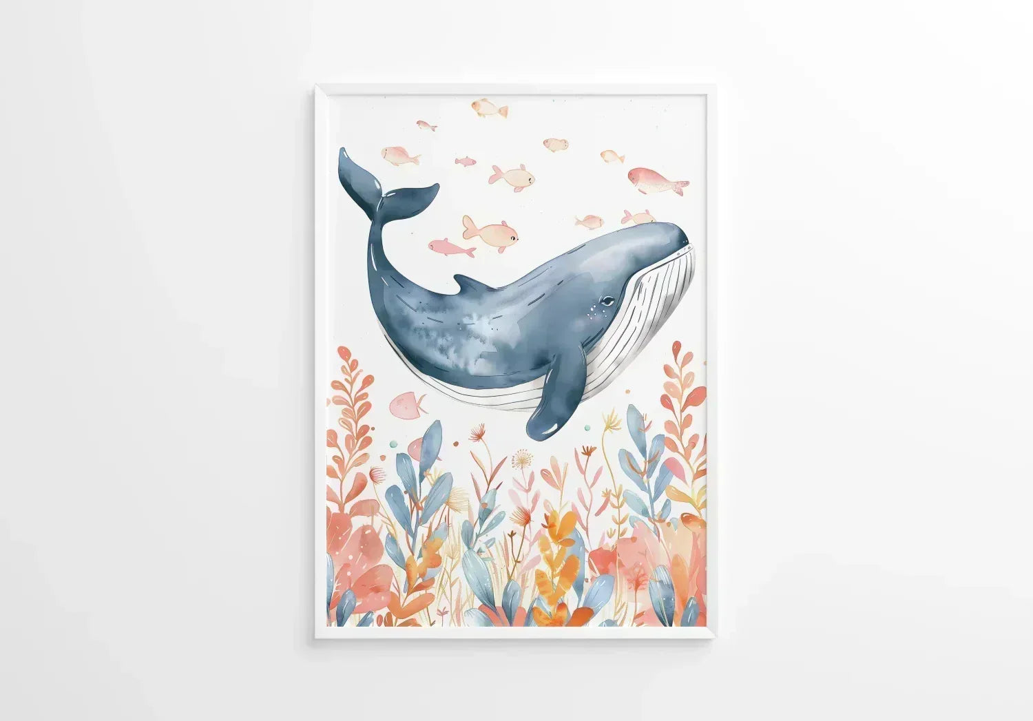 Blue Whale Nursery Wall Art - Print