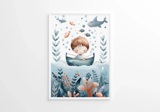 Watercolour Little Sailor Nursery Wall Art