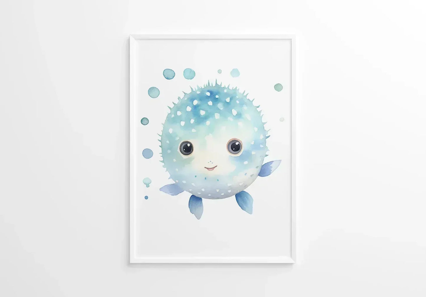Bubbles the Puffer Nursery Wall Art Print - Print