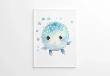 Bubbles the Puffer Nursery Wall Art Print - Print