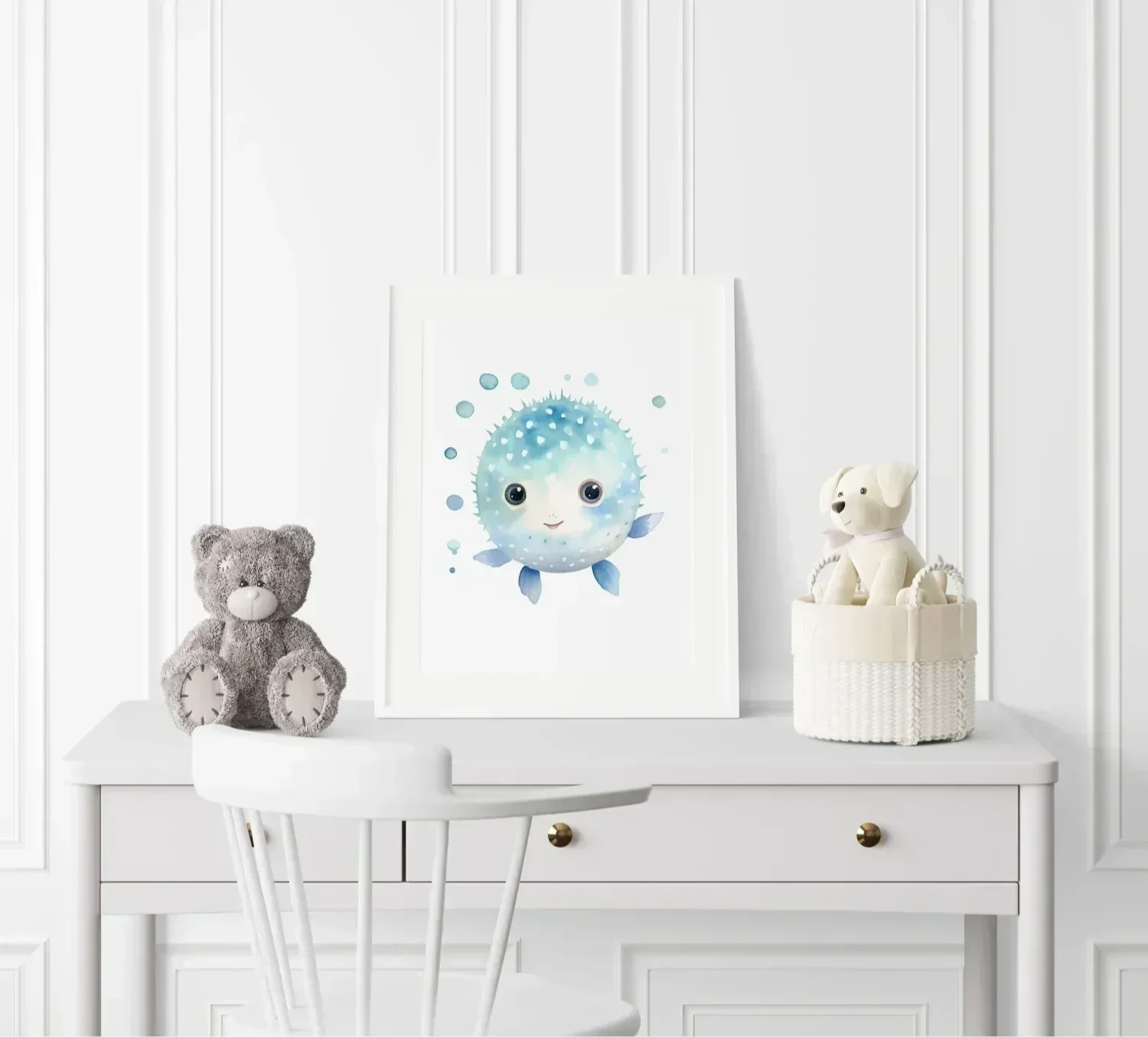 Bubbles the Puffer Nursery Wall Art Print - Print