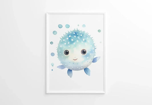 Bubbles the Puffer Nursery Wall Art - Print