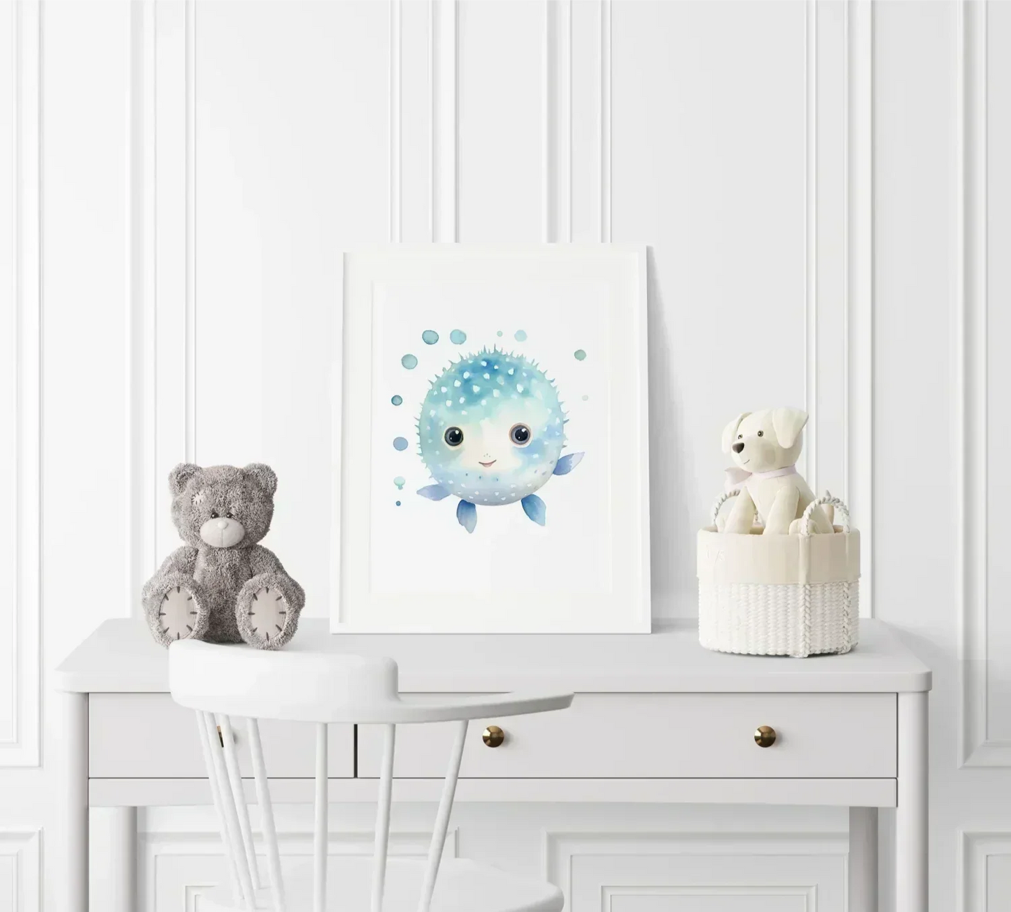 Bubbles the Puffer Nursery Wall Art - Print