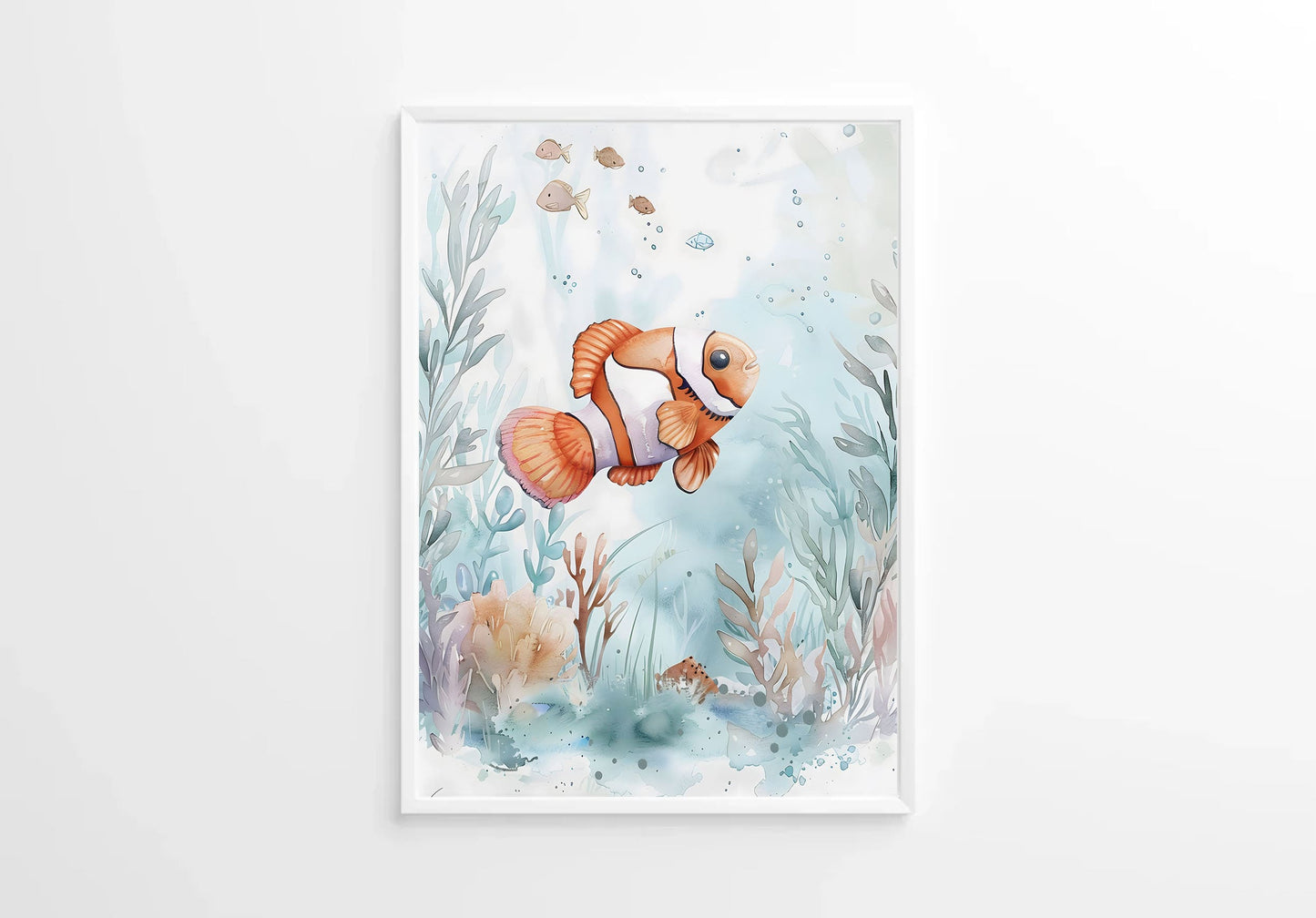 Watercolour Clownfish Nursery Wall Art