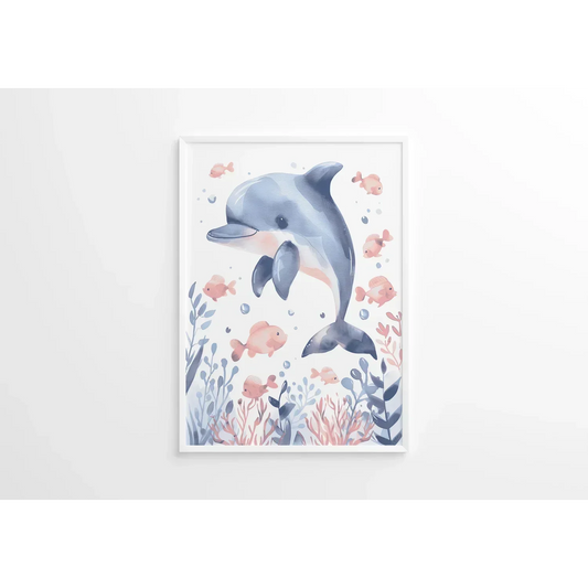 Dolphin Nursery Wall Art Print - Print