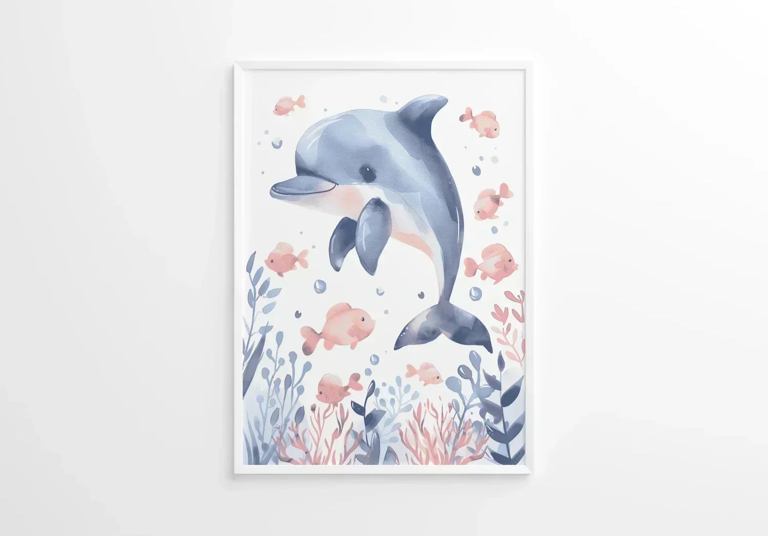 Dolphin Nursery Wall Art Print - Print