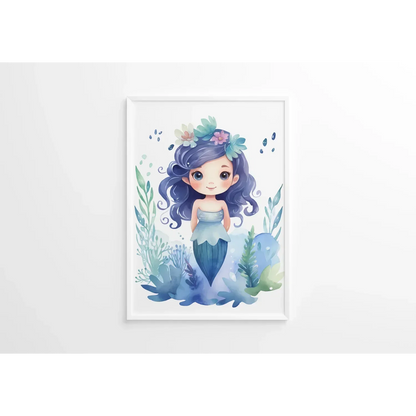 Magical Mermaid Nursery Wall Art Print - Print