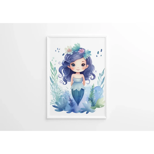 Magical Mermaid Nursery Wall Art Print - Print
