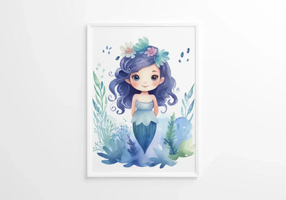 Magical Mermaid Nursery Wall Art Print - Print