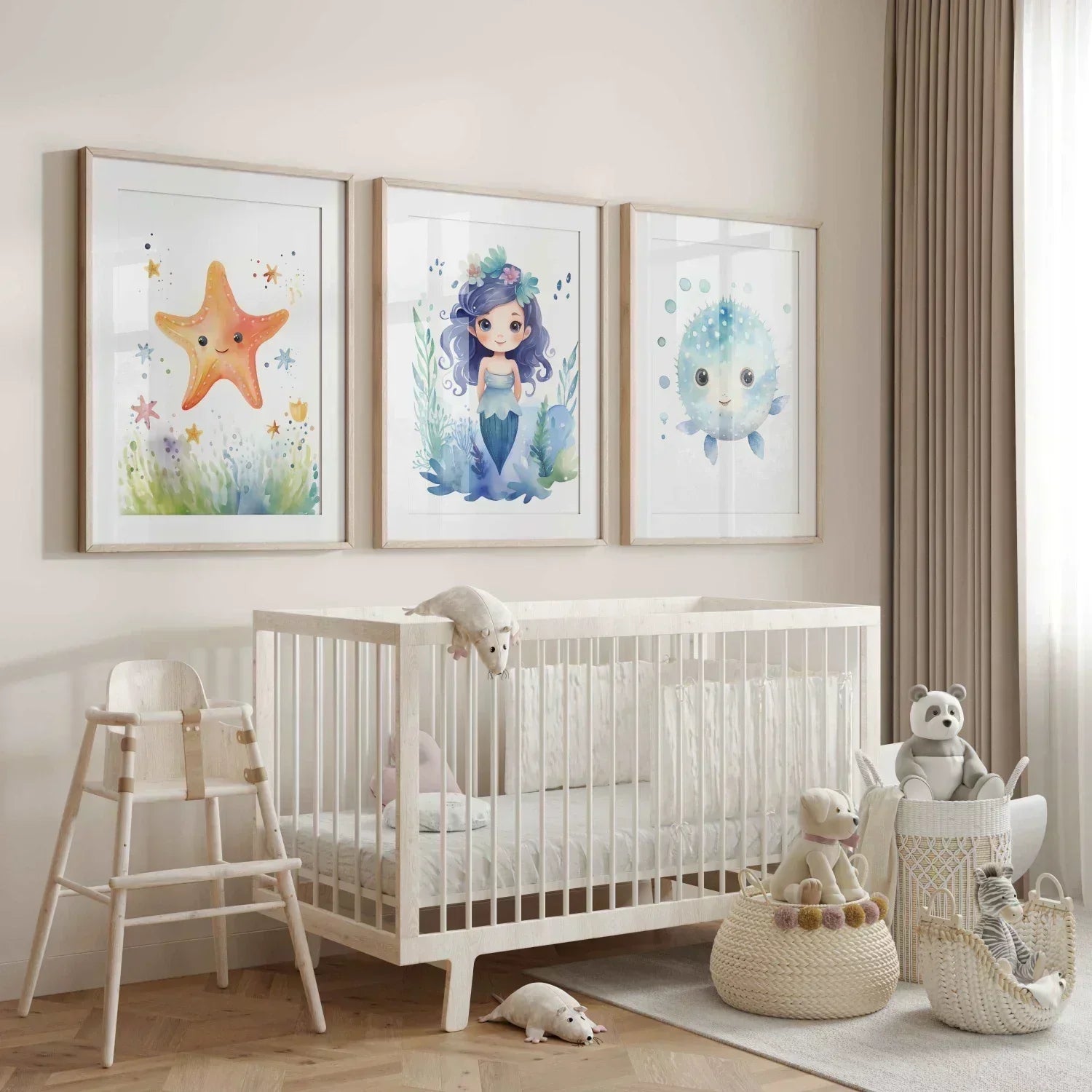 Magical Mermaid Nursery Wall Art Print