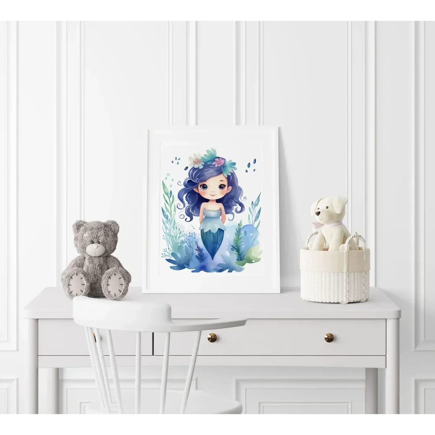 Magical Mermaid Nursery Wall Art Print - Print
