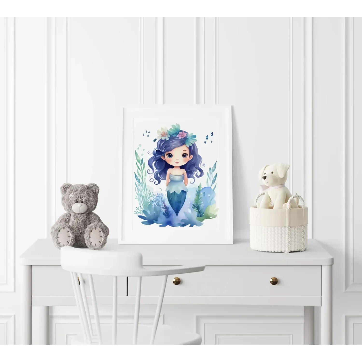 Magical Mermaid Nursery Wall Art Print - Print