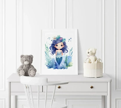 Magical Mermaid Nursery Wall Art Print - Print