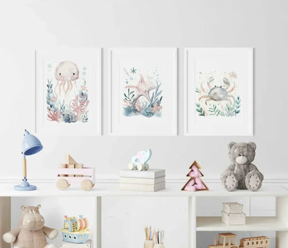 Octopus Nursery Wall Art Print