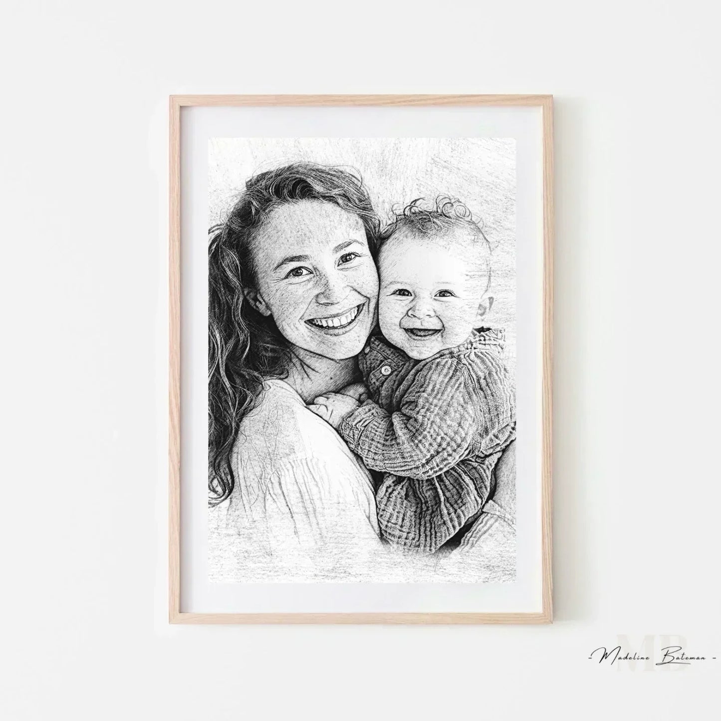 Custom Pencil Sketch from Photo - Print