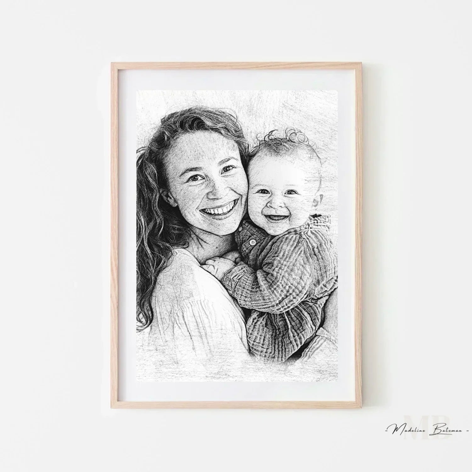 Custom Pencil Sketch from Photo - Print