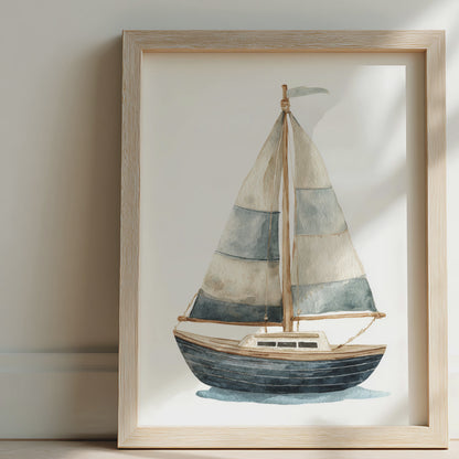 Vintage Nautical Watercolour Boat Print