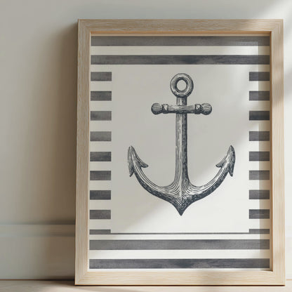 Vintage Watercolour Anchor Nursery Wall Art