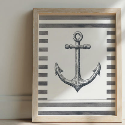 Vintage Watercolour Anchor Nursery Wall Art