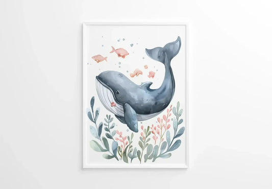 Splashy the Whale Nursery Wall Art - Print