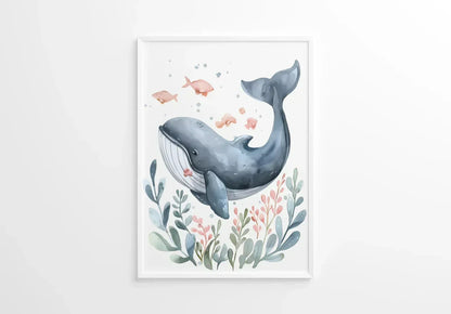 Splashy the Whale Nursery Wall Art - Print