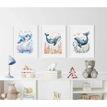 Splashy the Whale Nursery Wall Art Print