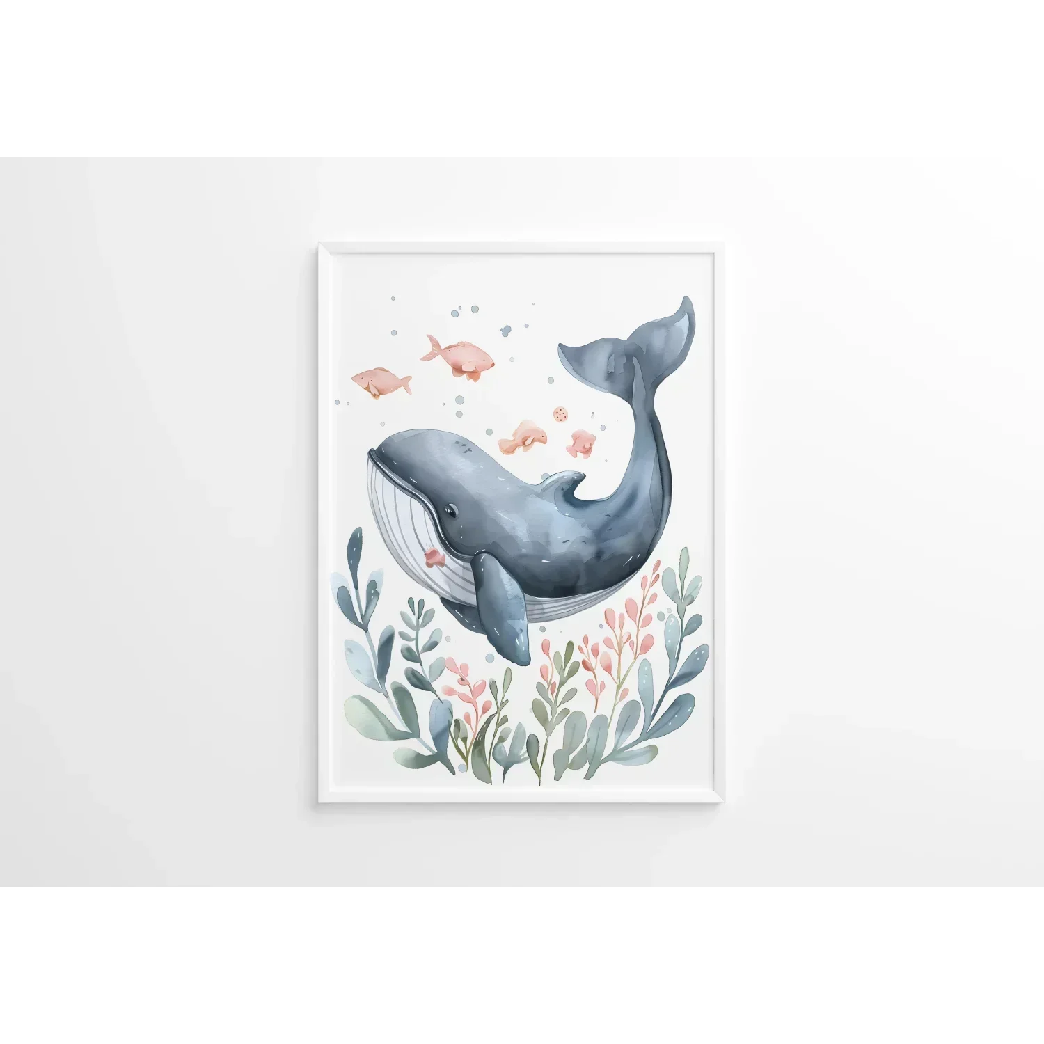 Splashy the Whale Nursery Wall Art Print - Print