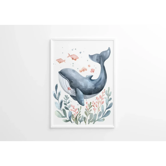 Splashy the Whale Nursery Wall Art Print - Print