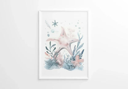 Starfish Nursery Wall Art Print - Print