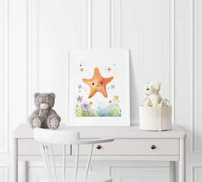 Sunny the Starfish Nursery Wall Art - Print