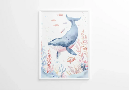 Whale Nursery Wall Art - Print