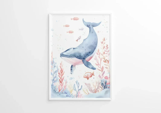 Whale Nursery Wall Art Print - Print
