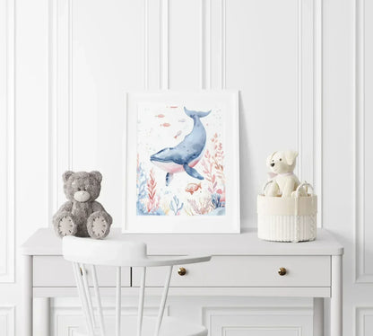 Whale Nursery Wall Art - Print